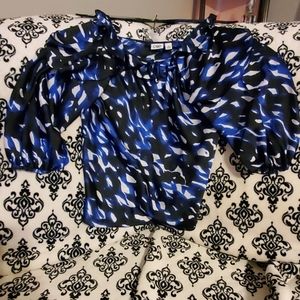 Cato Beautiful  black, blue, and white blouse. XL